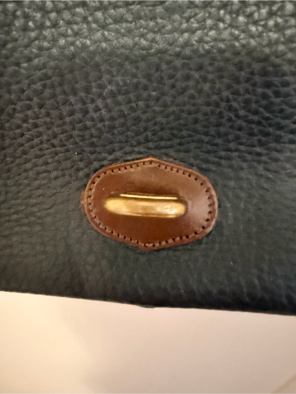 Dooney & Bourke Navy with Brown Trim Pebbled Leather Crossbody - Picture 7 of 12